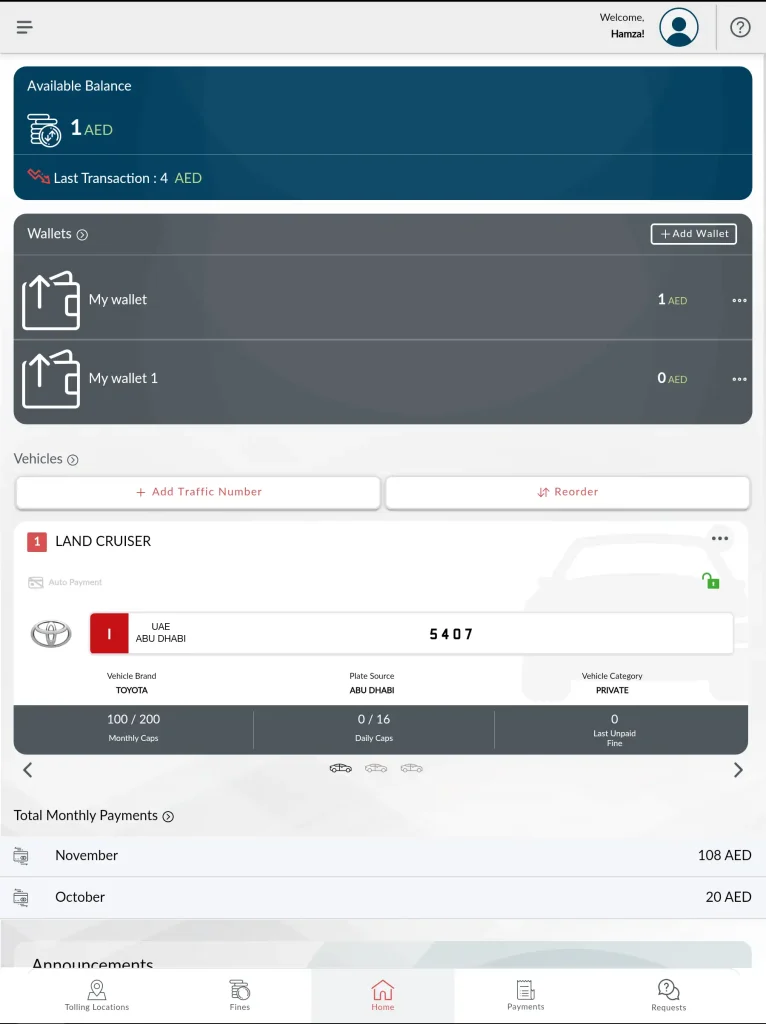 Recharge your Hafilat card directly from the Darb app screen